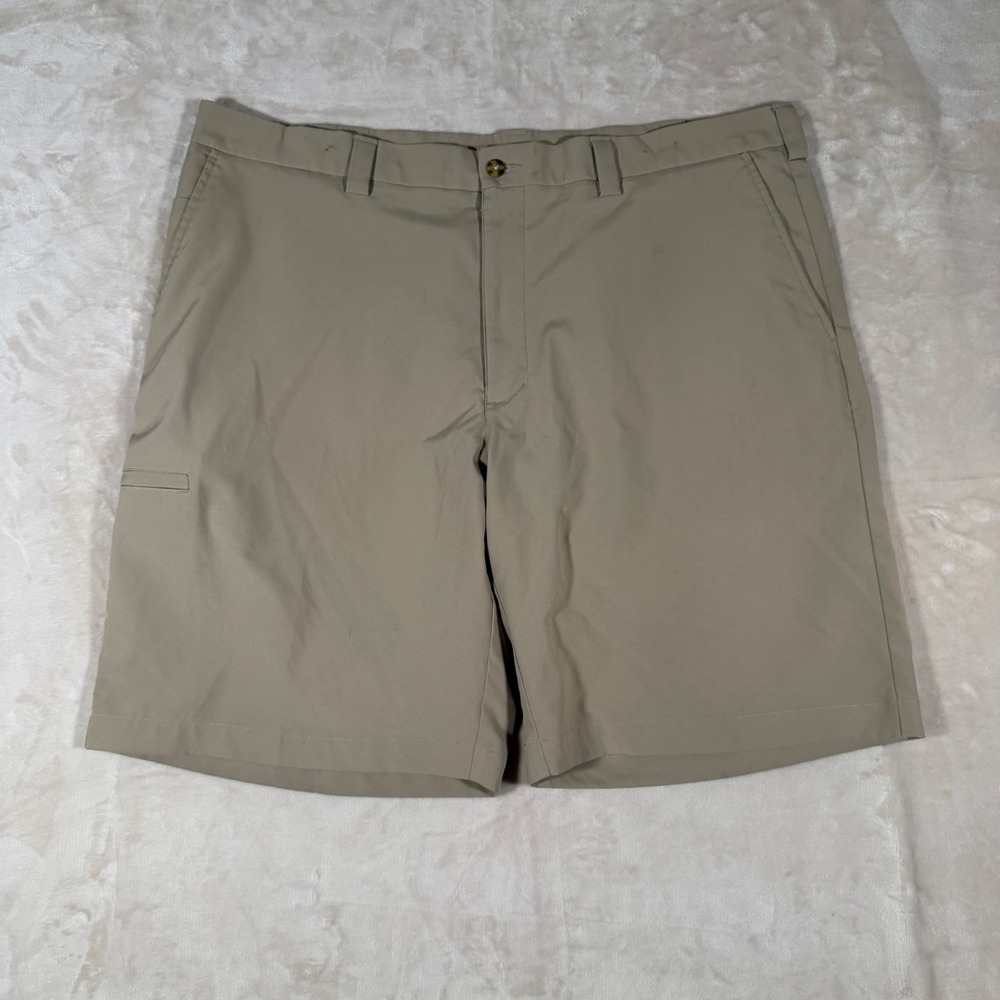 Pro‎ Tour Golf Shorts Mens 40 Tan Good CoolPlay Performance Flat Front Utility